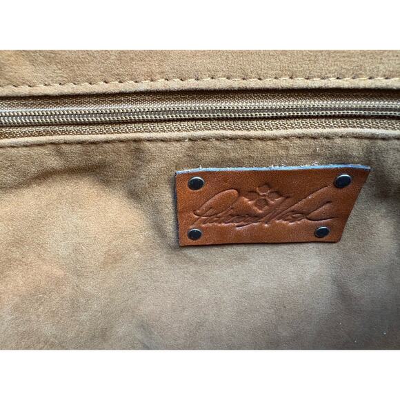 Gracchi Metallic Embossed Leather Satchel, Black Silver, Artsy Boho Doctor Bag - Picture 13 of 13